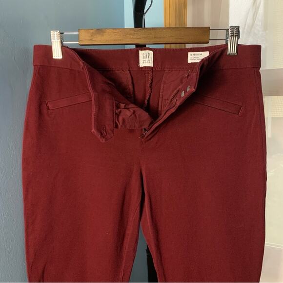 GAP Burgundy Signature Skinny Ankle Pants Size 10 - Picture 4 of 7